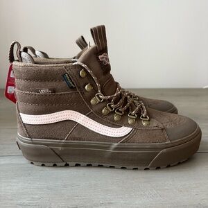 Vans MTE Sk8-Hi Waterproof Teak Brown Pink Athletic Hiking Shoes Womens Size 8
